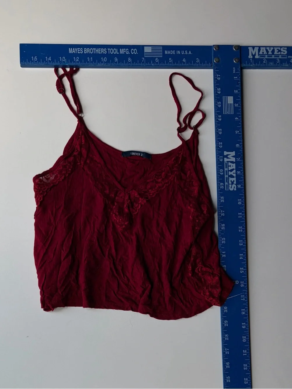 Forever 21 Wine Lace-Trim Cami Tank